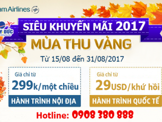 Vietnam Airlines siêu khuyến mãi mùa thu vàng 2017