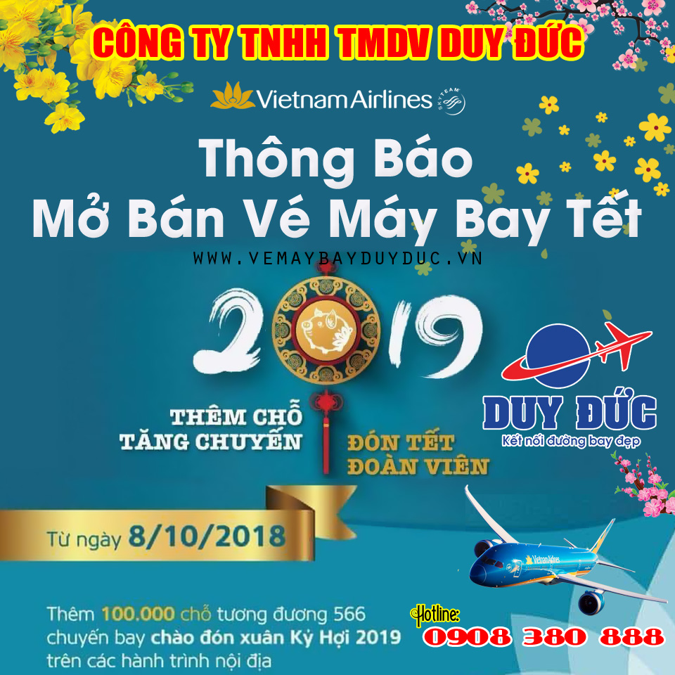 Vietnam Airlines mở bán vé máy bay Tết Kỷ Hợi 2019